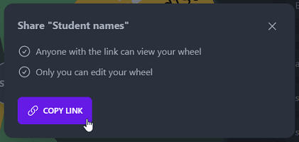 Copy the link to your wheel