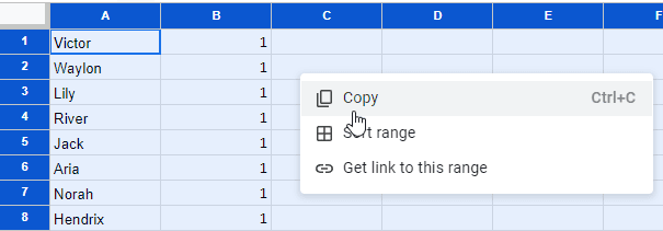 Copying wheel inputs from Google Sheets