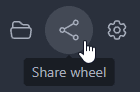 Open the Share Wheel menu in the header
