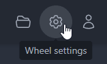 Spinner wheel settings button