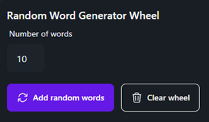Random word wheel editor