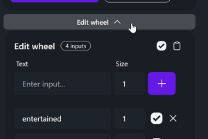 Expanded wheel editor